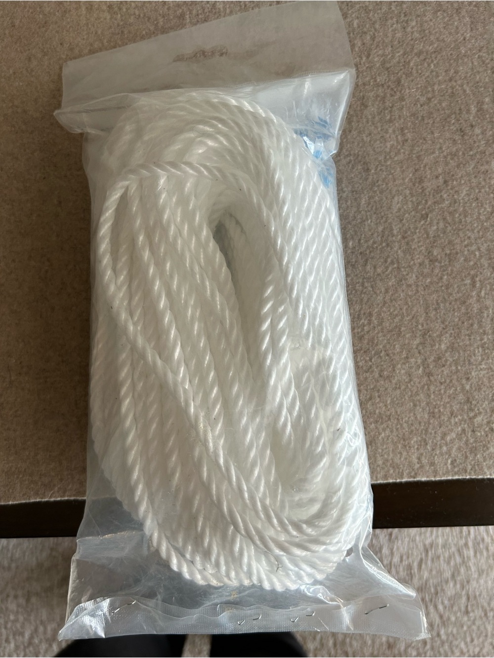 1/4” 100ft White Twisted Poly Rope - Heavy Duty Utility Cord 113lb